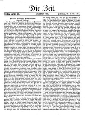 Die Zeit Sonntag 21. April 1861