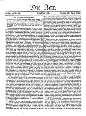 Die Zeit Freitag 26. April 1861