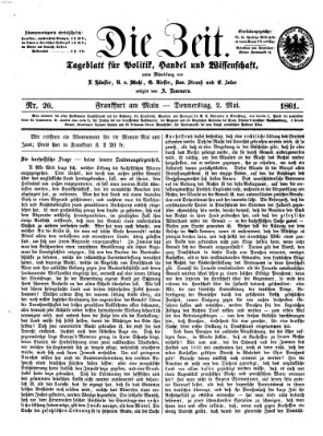 Die Zeit Donnerstag 2. Mai 1861