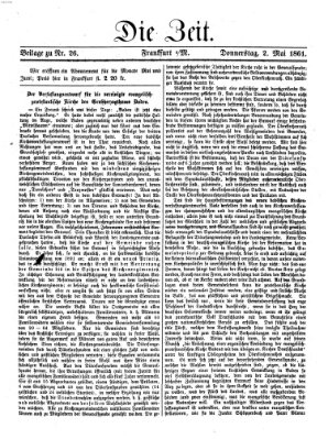 Die Zeit Donnerstag 2. Mai 1861