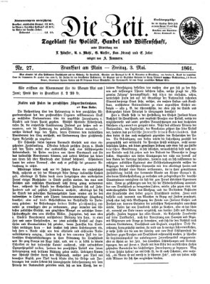 Die Zeit Freitag 3. Mai 1861