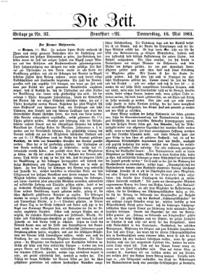 Die Zeit Donnerstag 16. Mai 1861