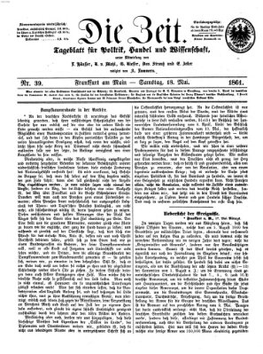 Die Zeit Samstag 18. Mai 1861