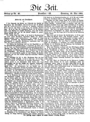 Die Zeit Sonntag 19. Mai 1861