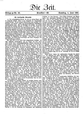 Die Zeit Samstag 1. Juni 1861