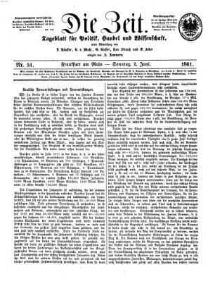 Die Zeit Sonntag 2. Juni 1861