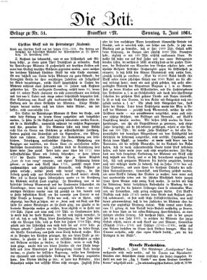 Die Zeit Sonntag 2. Juni 1861