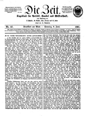 Die Zeit Sonntag 9. Juni 1861