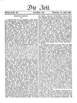 Die Zeit Samstag 15. Juni 1861