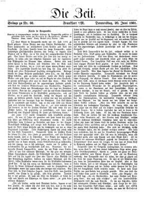 Die Zeit Donnerstag 20. Juni 1861