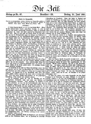 Die Zeit Freitag 21. Juni 1861