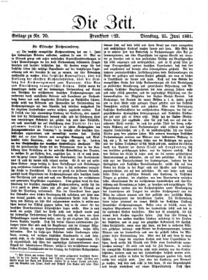 Die Zeit Dienstag 25. Juni 1861