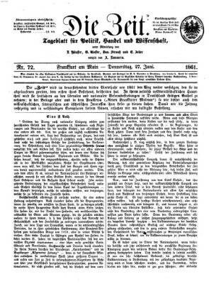 Die Zeit Donnerstag 27. Juni 1861