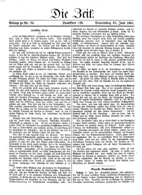 Die Zeit Donnerstag 27. Juni 1861