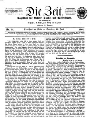 Die Zeit Samstag 29. Juni 1861