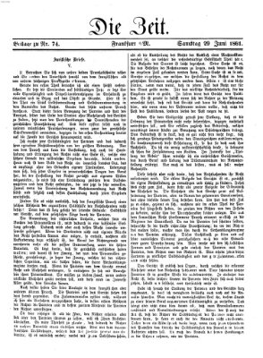 Die Zeit Samstag 29. Juni 1861