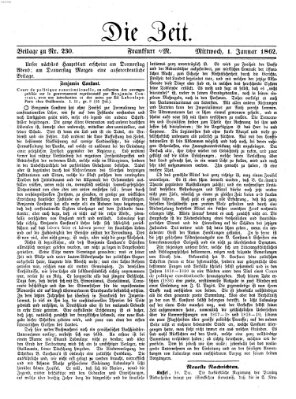 Die Zeit Mittwoch 1. Januar 1862