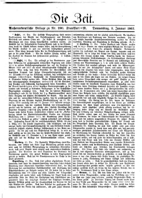 Die Zeit Donnerstag 2. Januar 1862