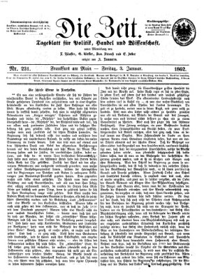 Die Zeit Freitag 3. Januar 1862