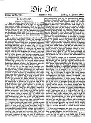 Die Zeit Freitag 3. Januar 1862