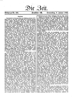 Die Zeit Donnerstag 9. Januar 1862