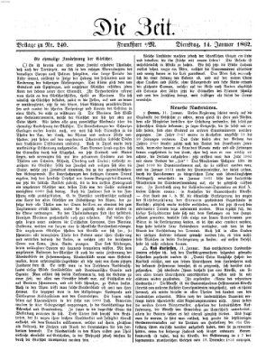 Die Zeit Dienstag 14. Januar 1862