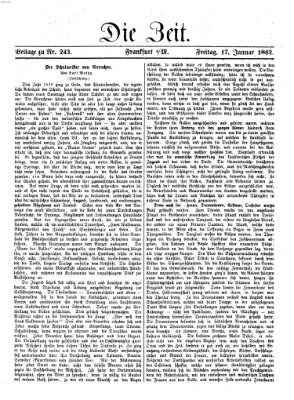 Die Zeit Freitag 17. Januar 1862