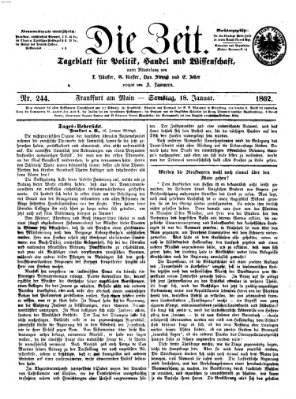 Die Zeit Samstag 18. Januar 1862