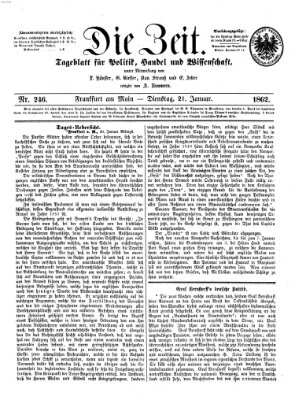 Die Zeit Dienstag 21. Januar 1862