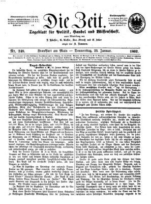 Die Zeit Donnerstag 23. Januar 1862