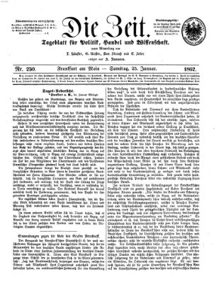 Die Zeit Samstag 25. Januar 1862