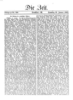 Die Zeit Samstag 25. Januar 1862