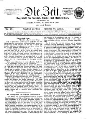 Die Zeit Sonntag 26. Januar 1862