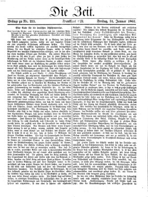 Die Zeit Freitag 31. Januar 1862