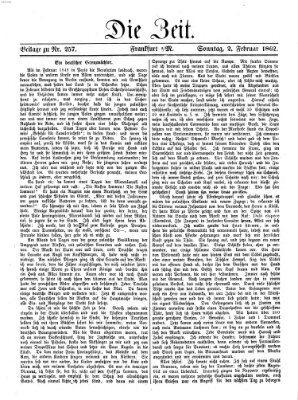 Die Zeit Sonntag 2. Februar 1862