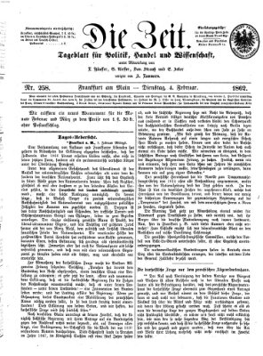 Die Zeit Dienstag 4. Februar 1862