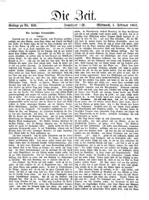 Die Zeit Mittwoch 5. Februar 1862