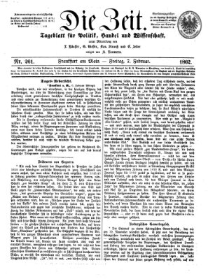 Die Zeit Freitag 7. Februar 1862