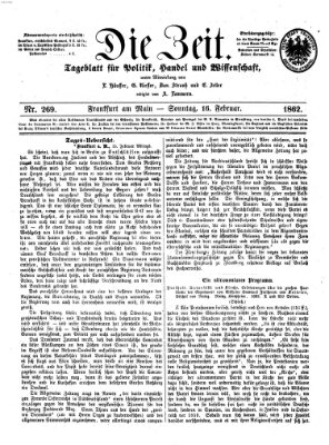 Die Zeit Sonntag 16. Februar 1862