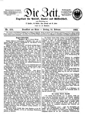 Die Zeit Freitag 21. Februar 1862