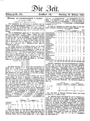 Die Zeit Sonntag 23. Februar 1862