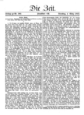 Die Zeit Dienstag 4. März 1862