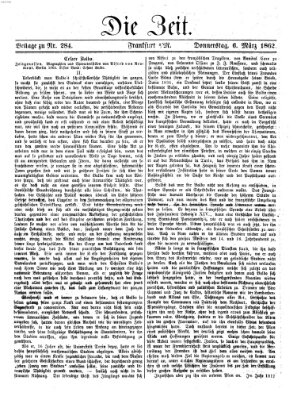 Die Zeit Donnerstag 6. März 1862