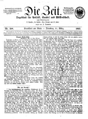 Die Zeit Dienstag 11. März 1862