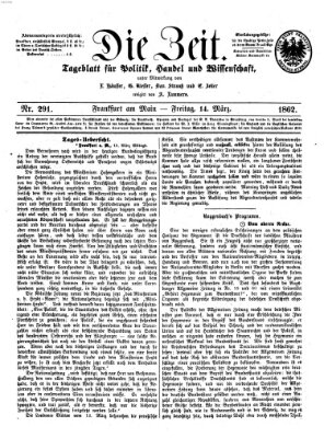 Die Zeit Freitag 14. März 1862