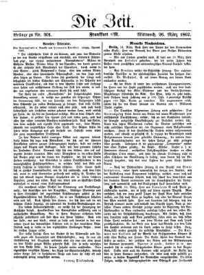 Die Zeit Mittwoch 26. März 1862