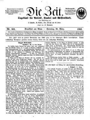 Die Zeit Sonntag 30. März 1862