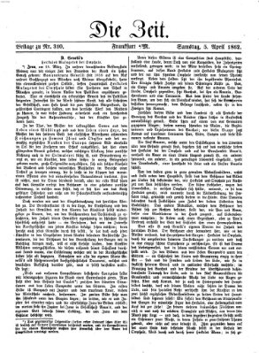 Die Zeit Samstag 5. April 1862