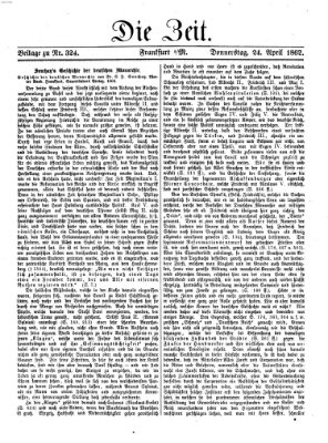 Die Zeit Donnerstag 24. April 1862