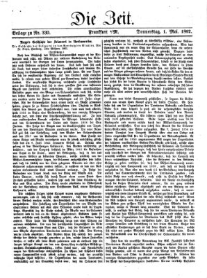 Die Zeit Donnerstag 1. Mai 1862